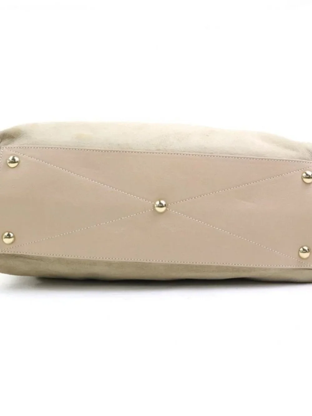 Auth Salvatore Ferragamo Shoulder Bag Beige/Pink Beige Mutton fur - Picture 4 of 16